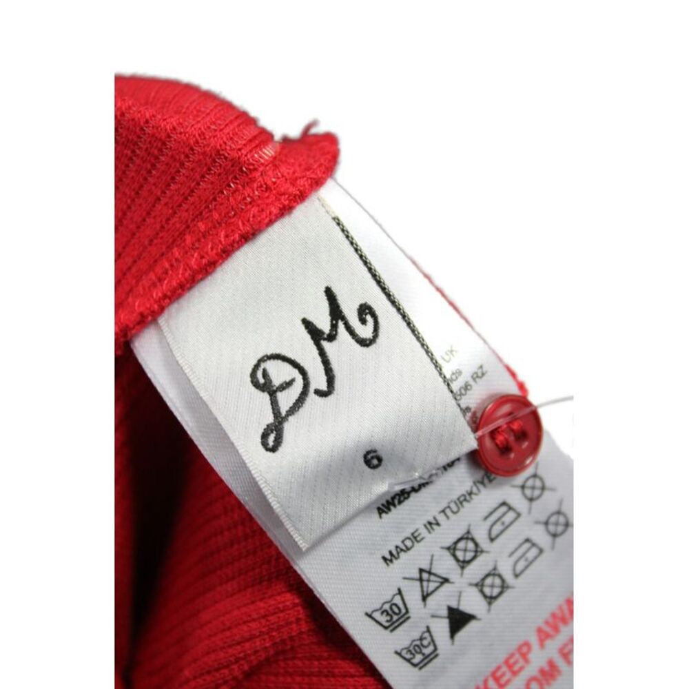 Damson Madder Womens Red Scoop Neck Long Sleeve Cardigan Solid Modal Size 6 - Picture 5 of 6
